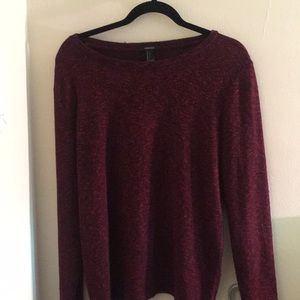 Maroon and black woven sweater